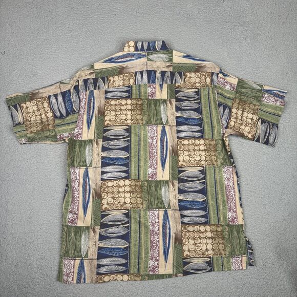 Tori Richard Shirt Mens Large Hawaiian Aloha Button Up Vintage Feather Print USA - Picture 3 of 10